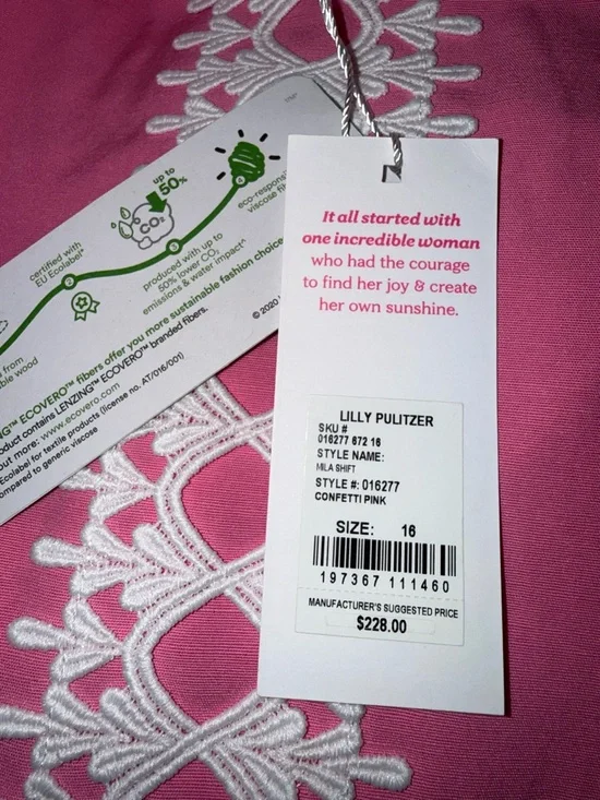 Lilly Pulitzer Mila Shift Confetti Pink size 16 nwt $228 - Picture 7 of 9